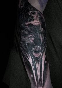 Realistic Wolf tattoo